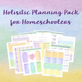 This is a mockup of the colorful planning templates for homeschoolers.